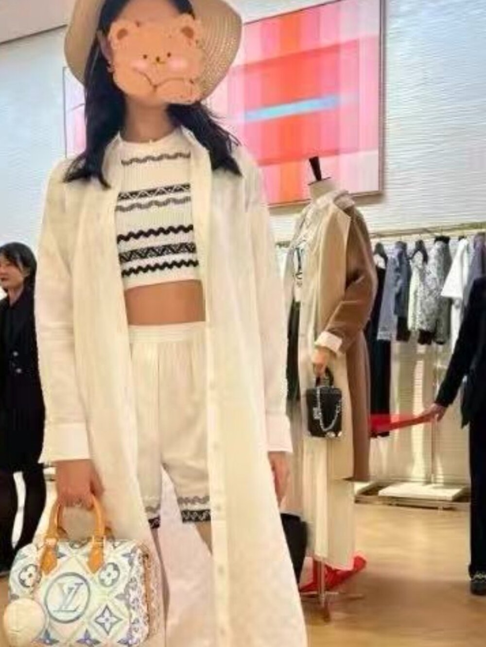 Louis Vuitton white and blue bag
